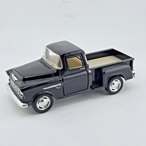 Kinsmart Diecast Cars 1955 Chevy Stepside Pick-Up 1/32 Scale Black Pull Back